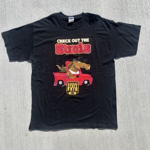 Kansas State Fair Shirt 2009 Check Out The Studs Horse Graphic Black Large Tee